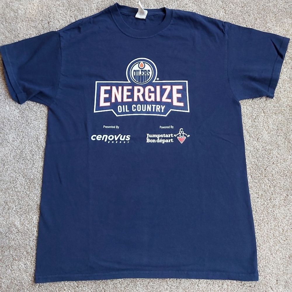 Edmonton Oilers Navy Blue Graphic T-Shirt BNWOT